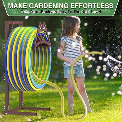 Garden Hose Holder Holds 160ft, Detachable Water Hose Storage Black