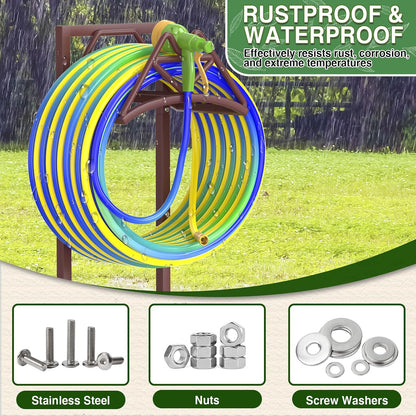 Garden Hose Holder Holds 160ft, Detachable Water Hose Storage Black