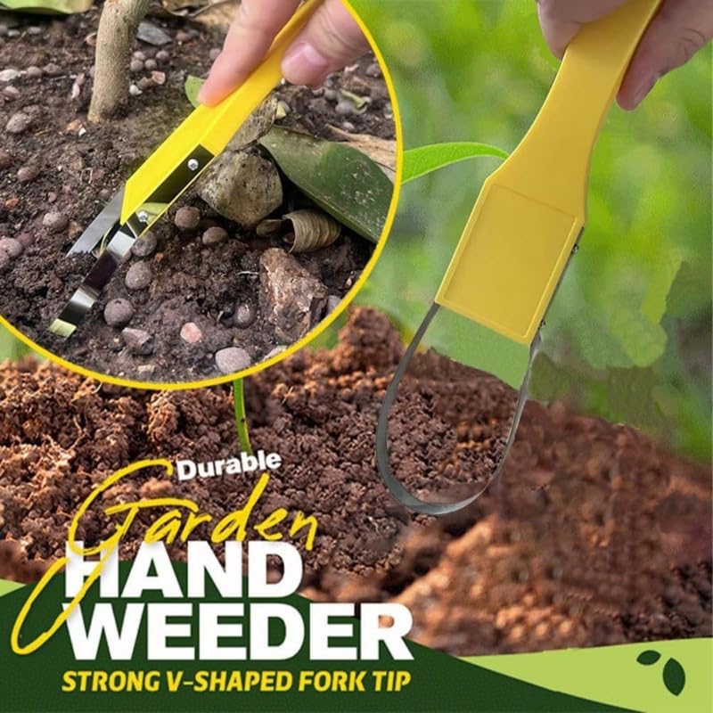 Garden Bandit Hand Loop Weeder Tool - Ergonomic Root Remover with Stainless Steel Loop, Portable Gardening Tool for Weeding & Loosening Soil, Handheld Weeder (24cm)