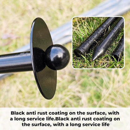 72 Inch Garden Stake Netting Support, Black Heavy Duty Powder Coated Steel Frame for Garden Fencing, Plant & Crop Protection from Wildlife (6 Sets)