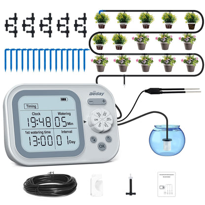 Automatic Plant Waterer Replacement Kit for 15 Potted Plants, Accessories Expansion Set for Auto Drip Irrigation Programmable Self Watering Timer Devices