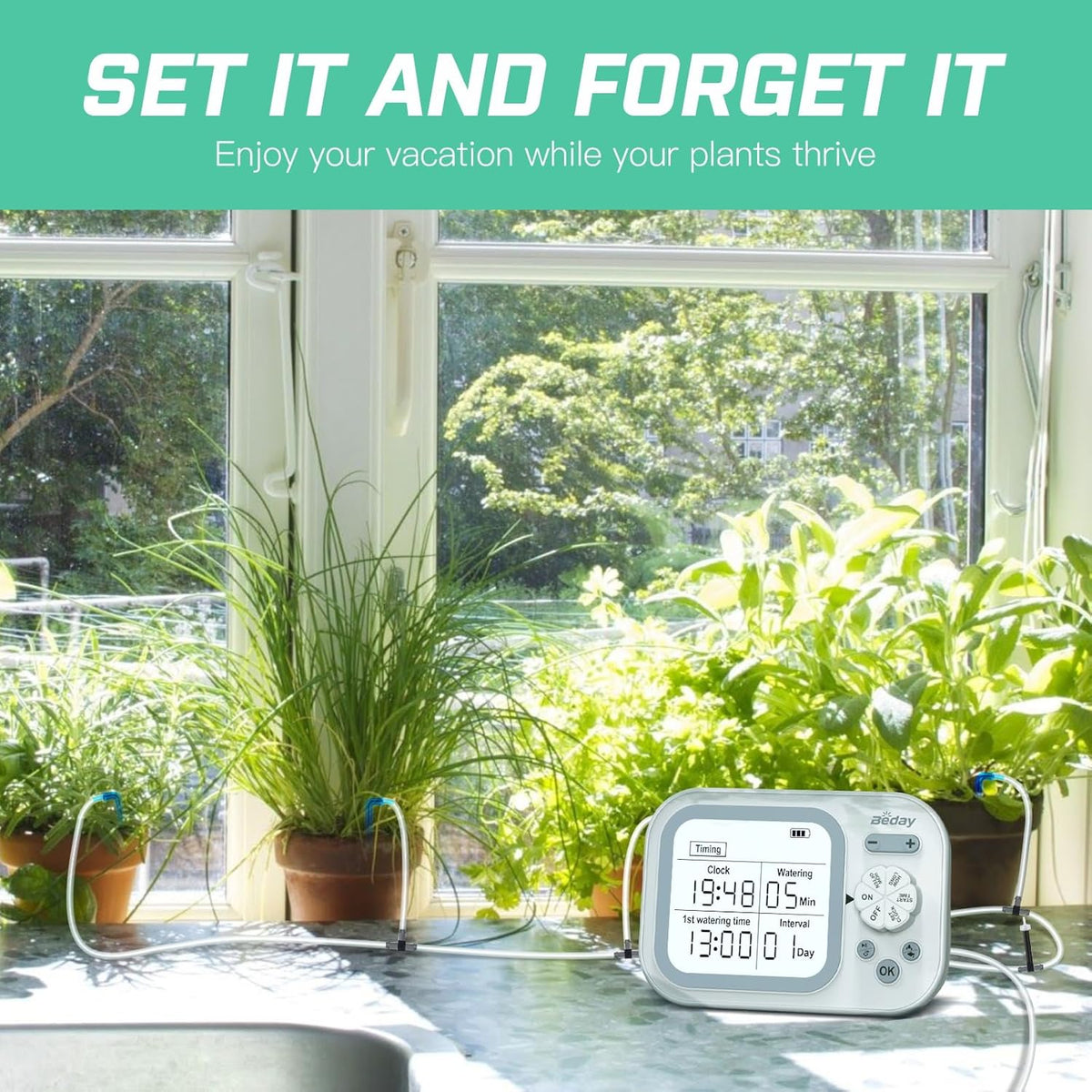 Automatic Plant Waterer Replacement Kit for 15 Potted Plants, Accessories Expansion Set for Auto Drip Irrigation Programmable Self Watering Timer Devices