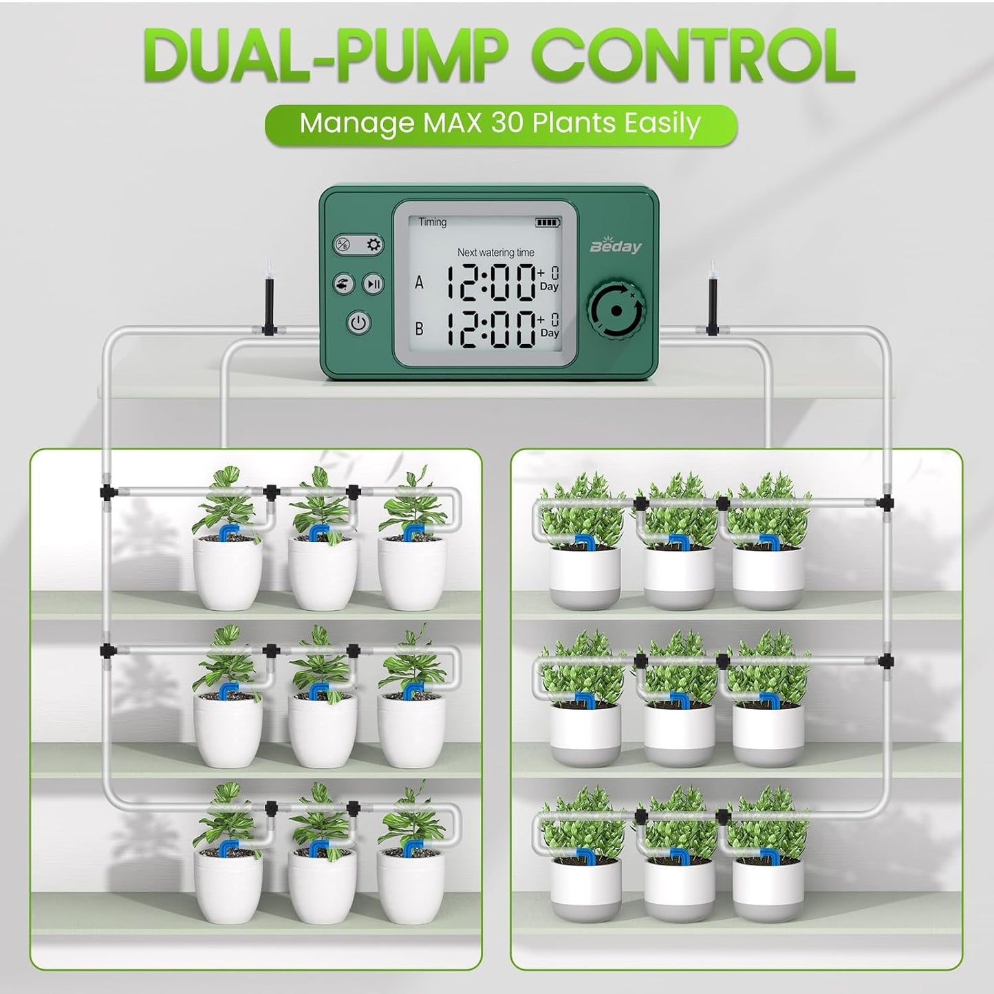 Automatic Plant Waterer Replacement Kit for 15 Potted Plants, Accessories Expansion Set for Auto Drip Irrigation Programmable Self Watering Timer Devices