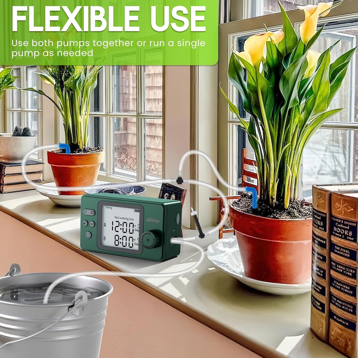 Automatic Plant Waterer Replacement Kit for 15 Potted Plants, Accessories Expansion Set for Auto Drip Irrigation Programmable Self Watering Timer Devices