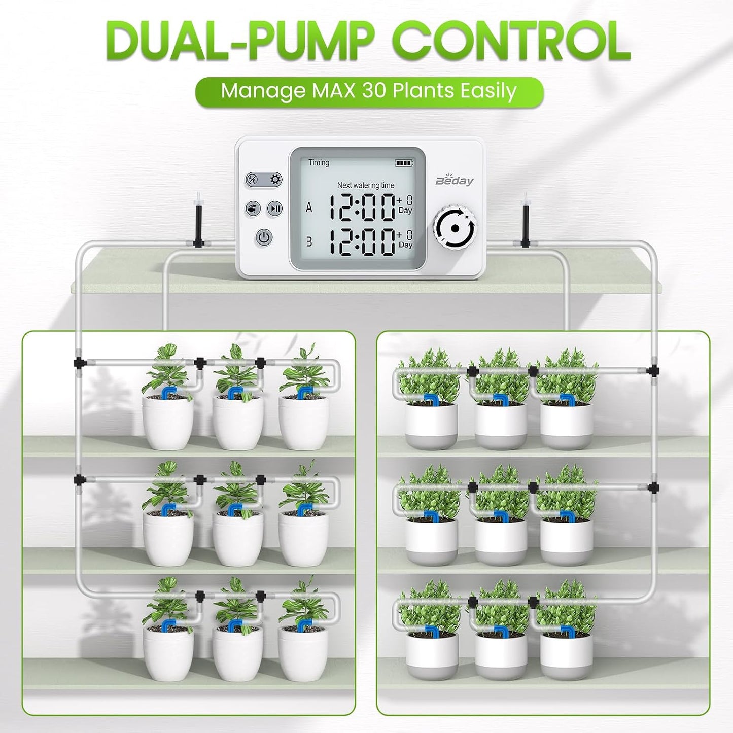 Automatic Plant Waterer Replacement Kit for 15 Potted Plants, Accessories Expansion Set for Auto Drip Irrigation Programmable Self Watering Timer Devices