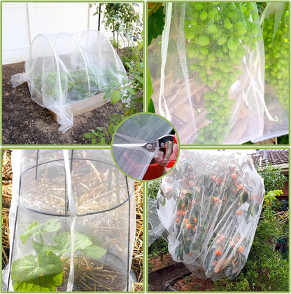 8x24ft Garden Netting Pest Barrier, 0.8mm Ultra Fine Mesh Plant Cover for Vegetables Fruits Flowers, Durable Mesh Screen for Raised Garden Beds, Row Cover, Shield for Cicadas, Birds, & Wildlife