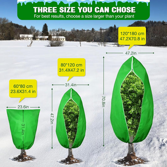 4pcs Plant Covers Freeze Protection,23.6x31.49 Small Cold Weather Frost Cloth Plant Freeze Protection, Frost Blankets for Winter Outdoor Plants Tree Shrub Bush, with Drawstring