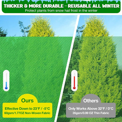 4pcs Plant Covers Freeze Protection,23.6x31.49 Small Cold Weather Frost Cloth Plant Freeze Protection, Frost Blankets for Winter Outdoor Plants Tree Shrub Bush, with Drawstring