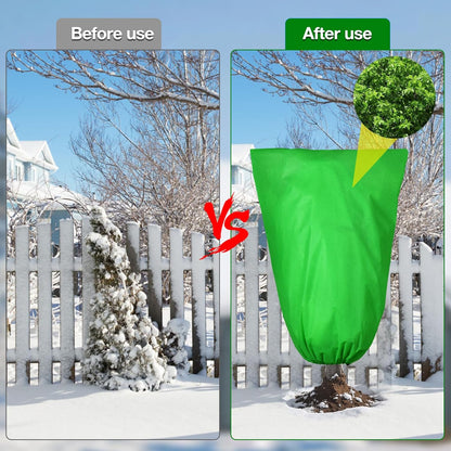 4pcs Plant Covers Freeze Protection,23.6x31.49 Small Cold Weather Frost Cloth Plant Freeze Protection, Frost Blankets for Winter Outdoor Plants Tree Shrub Bush, with Drawstring