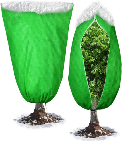 4pcs Plant Covers Freeze Protection,23.6x31.49 Small Cold Weather Frost Cloth Plant Freeze Protection, Frost Blankets for Winter Outdoor Plants Tree Shrub Bush, with Drawstring