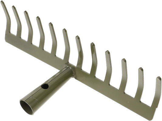 Garden Hand Rake Head Only 12 Teeth Small Rake for Gardening Soil Loosening Lawn Leveling and Leaf Removal Tool Replacement Part