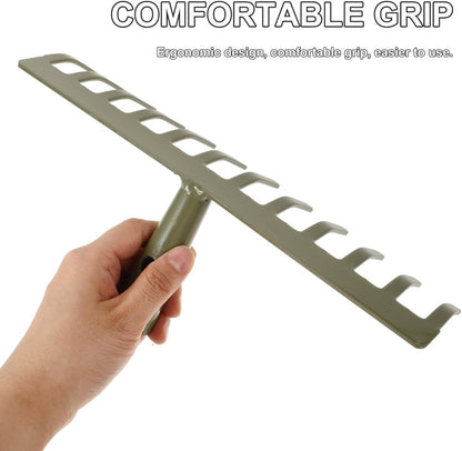 Garden Hand Rake Head Only 12 Teeth Small Rake for Gardening Soil Loosening Lawn Leveling and Leaf Removal Tool Replacement Part