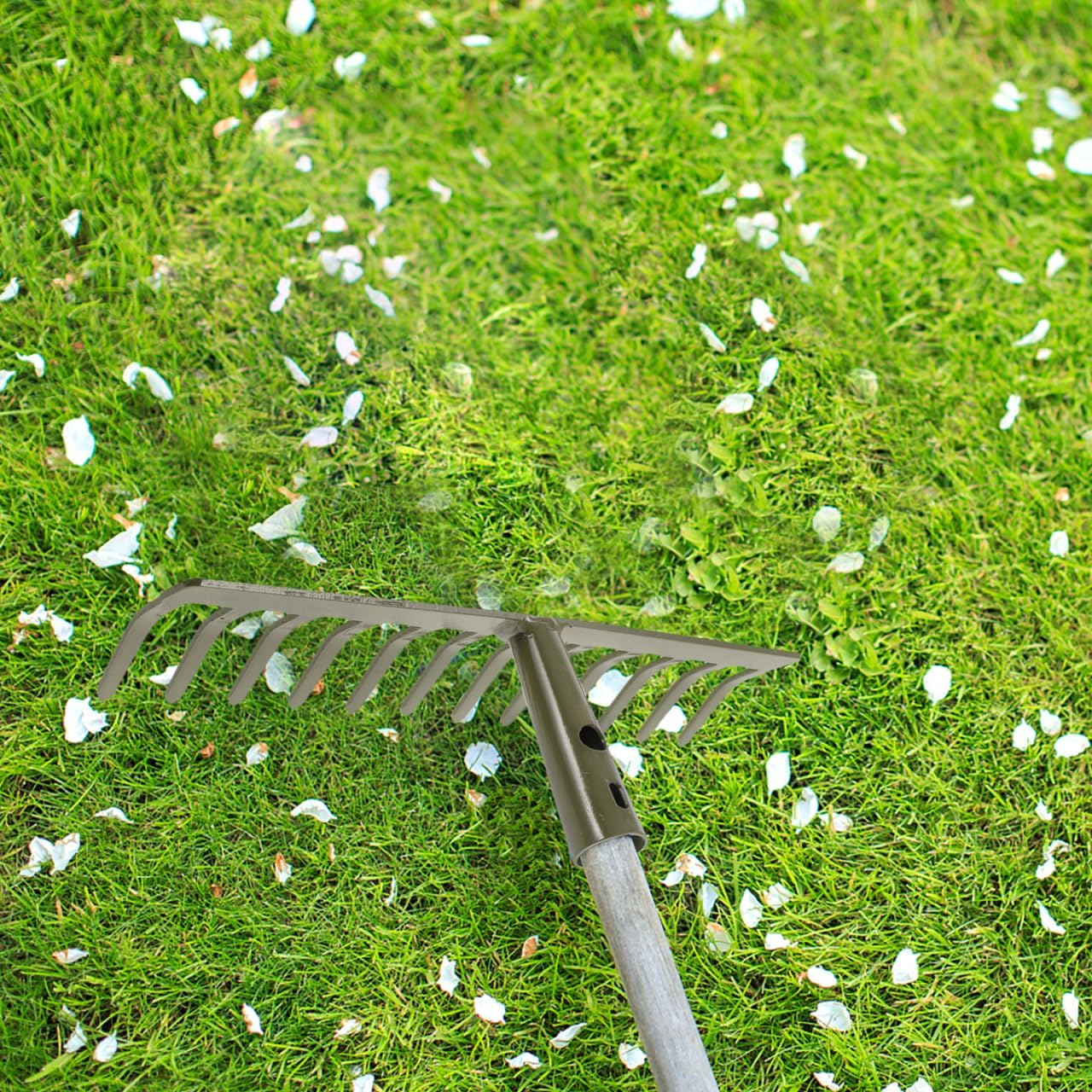 Garden Hand Rake Head Only 12 Teeth Small Rake for Gardening Soil Loosening Lawn Leveling and Leaf Removal Tool Replacement Part
