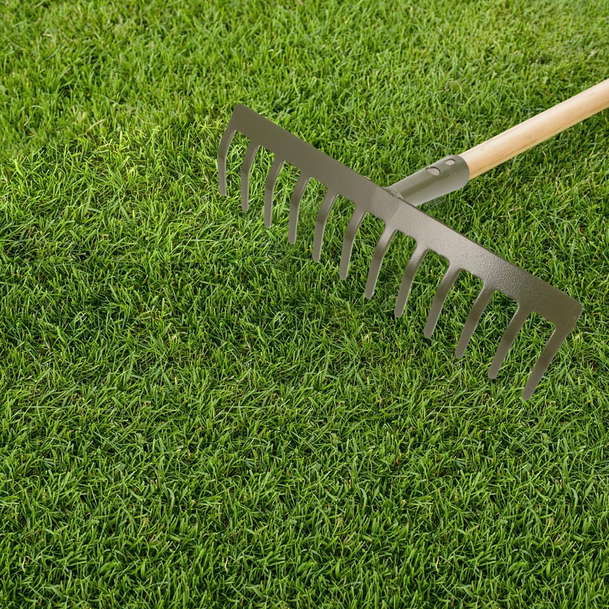 Garden Hand Rake Head Only 12 Teeth Small Rake for Gardening Soil Loosening Lawn Leveling and Leaf Removal Tool Replacement Part