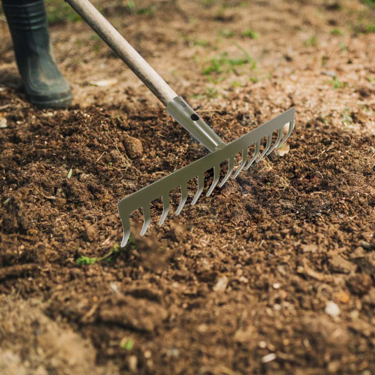Garden Hand Rake Head Only 12 Teeth Small Rake for Gardening Soil Loosening Lawn Leveling and Leaf Removal Tool Replacement Part