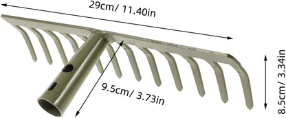 Garden Hand Rake Head Only 12 Teeth Small Rake for Gardening Soil Loosening Lawn Leveling and Leaf Removal Tool Replacement Part