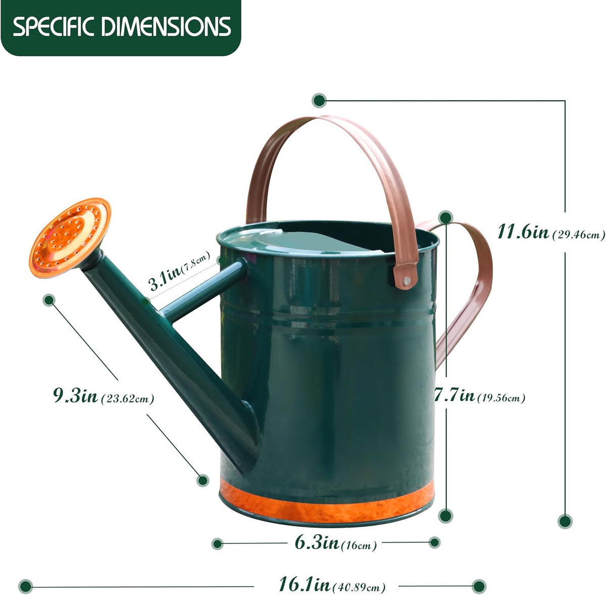 Metal Watering Can for Outdoor Plants, Watering Can Decor 1 Gallon (GB)