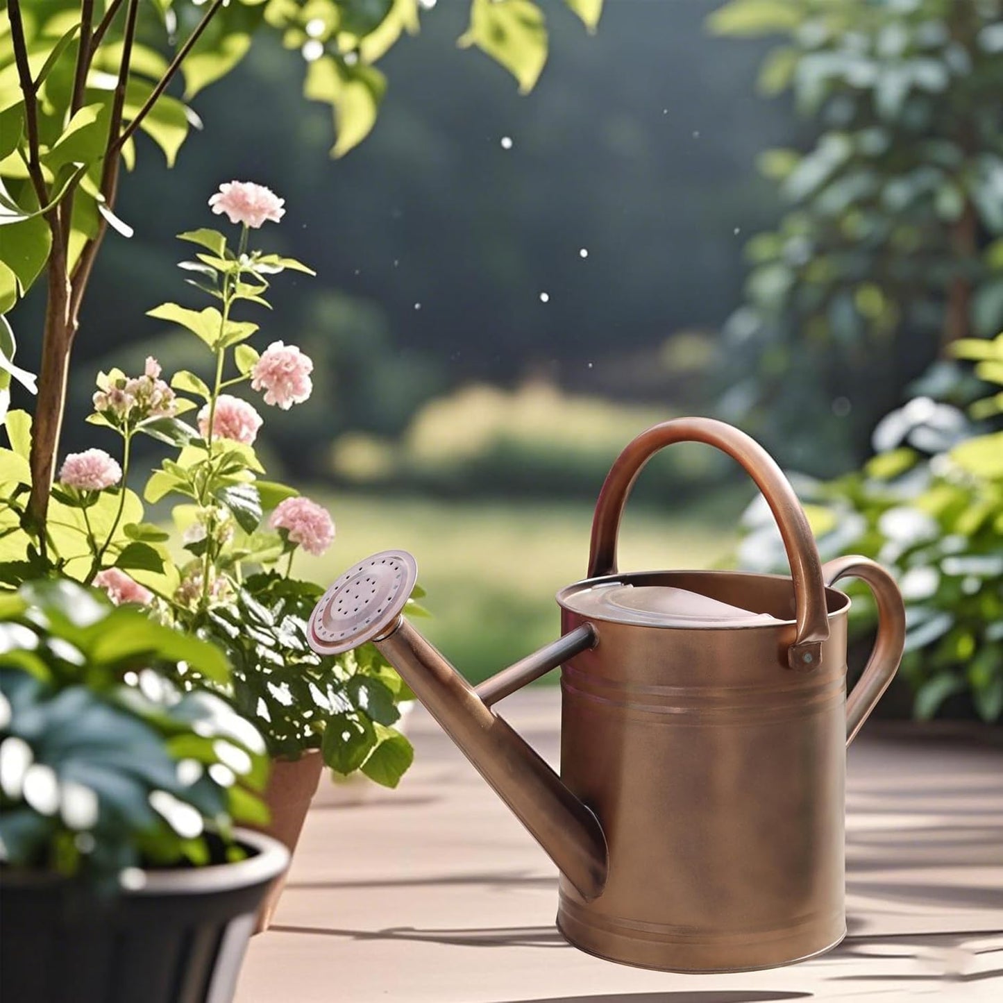 Metal Watering Can for Outdoor Plants, Watering Can Decor 1 Gallon (GB)