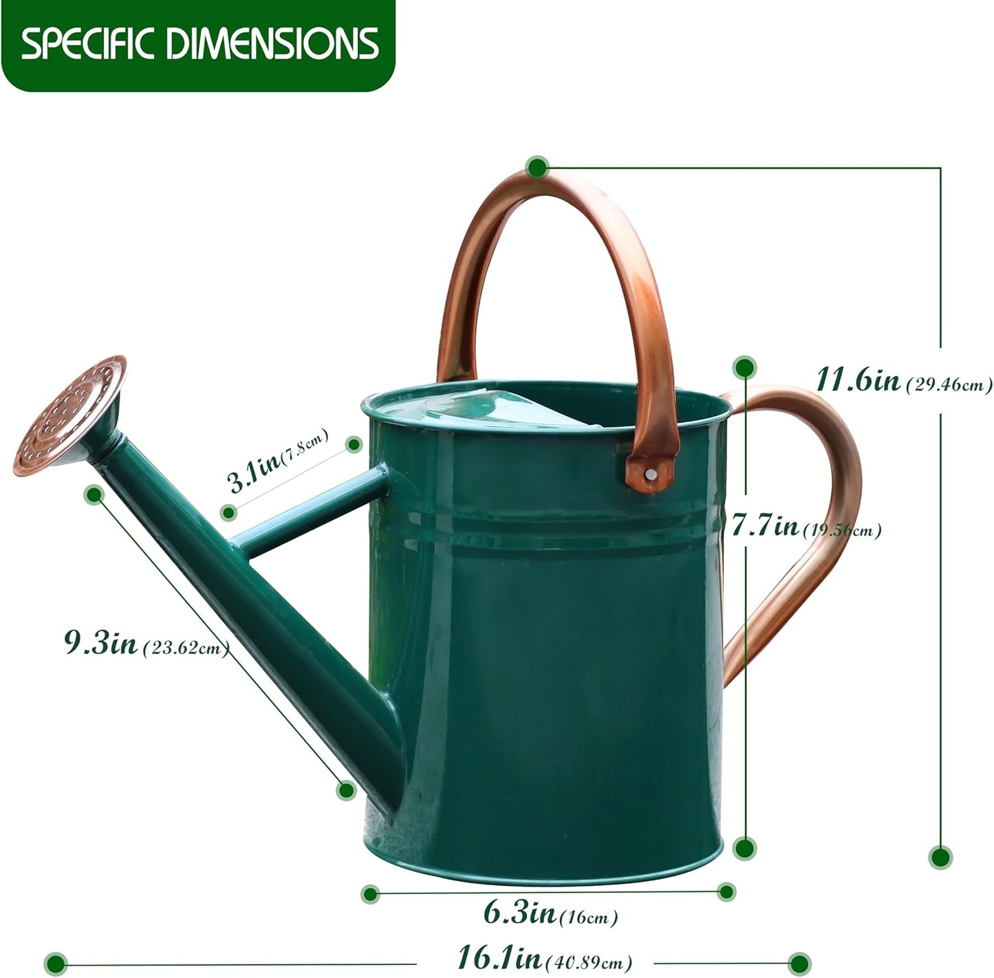 Metal Watering Can for Outdoor Plants, Watering Can Decor 1 Gallon (GB)