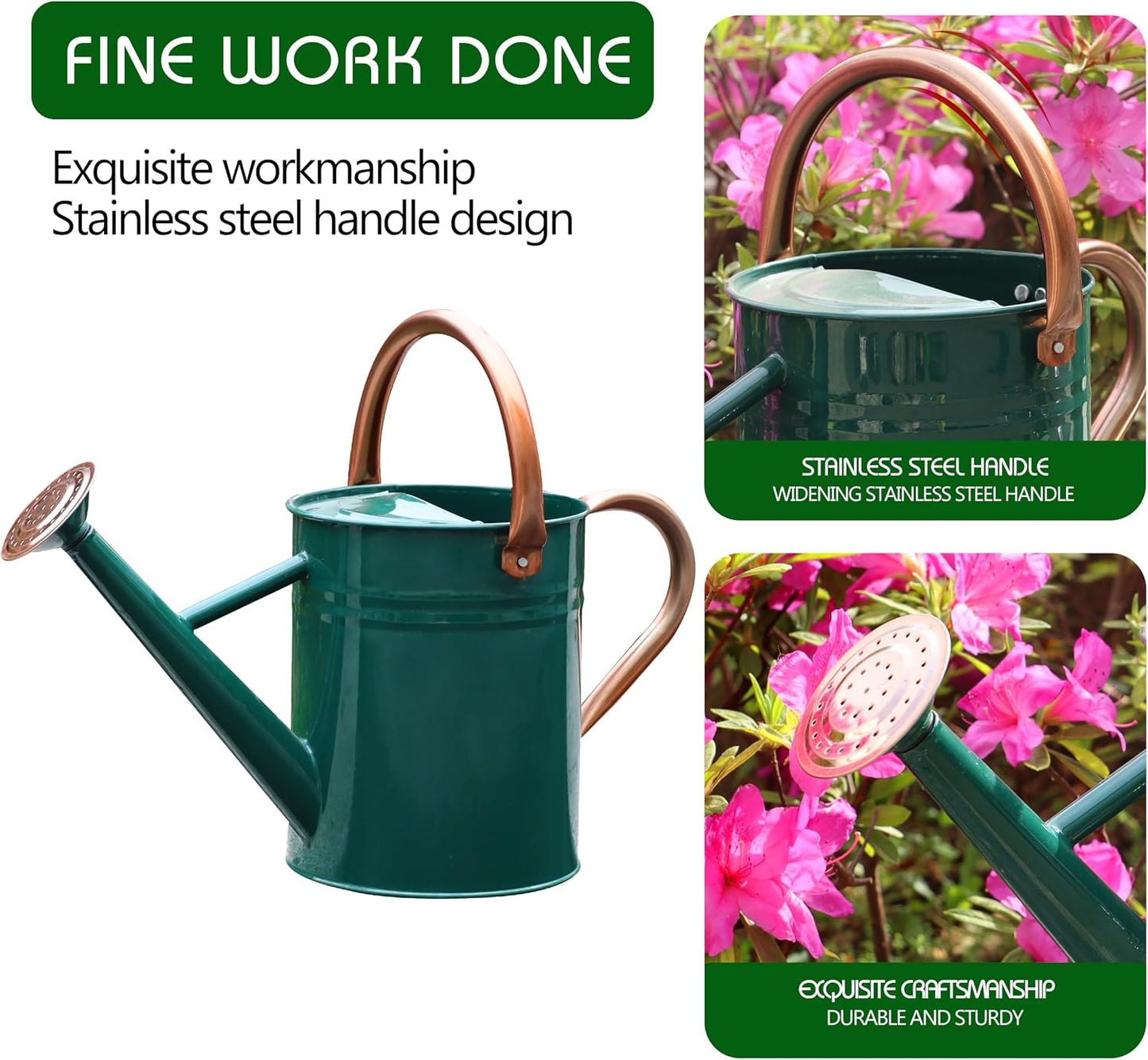 Metal Watering Can for Outdoor Plants, Watering Can Decor 1 Gallon (GB)