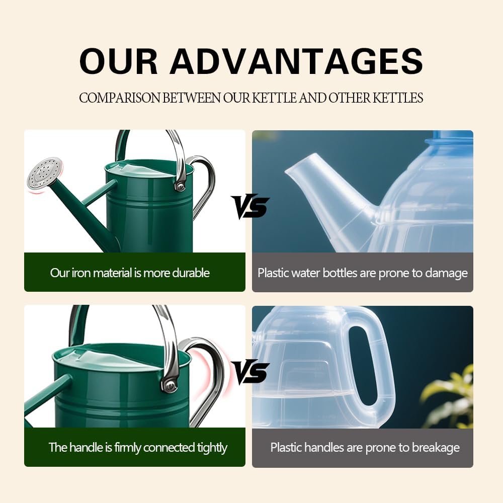 Metal Watering Can for Outdoor Plants, Watering Can Decor 1 Gallon (GB)