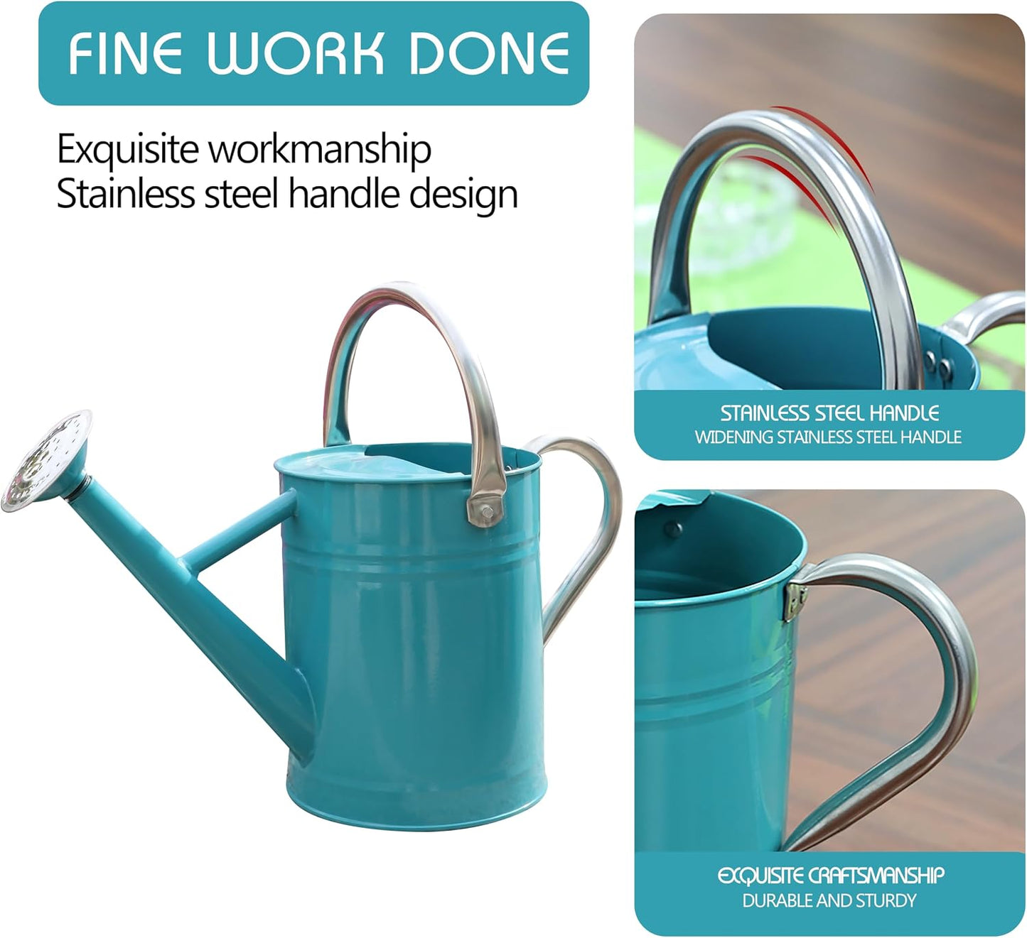 Metal Watering Can for Outdoor Plants, Watering Can Decor 1 Gallon (GB)