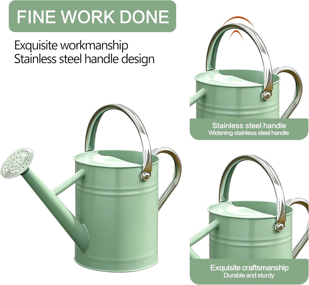 Metal Watering Can for Outdoor Plants, Watering Can Decor 1 Gallon (GB)