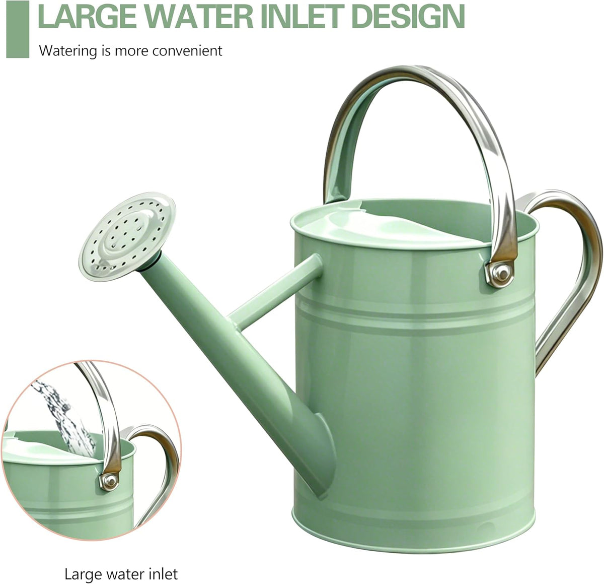 Metal Watering Can for Outdoor Plants, Watering Can Decor 1 Gallon (GB)