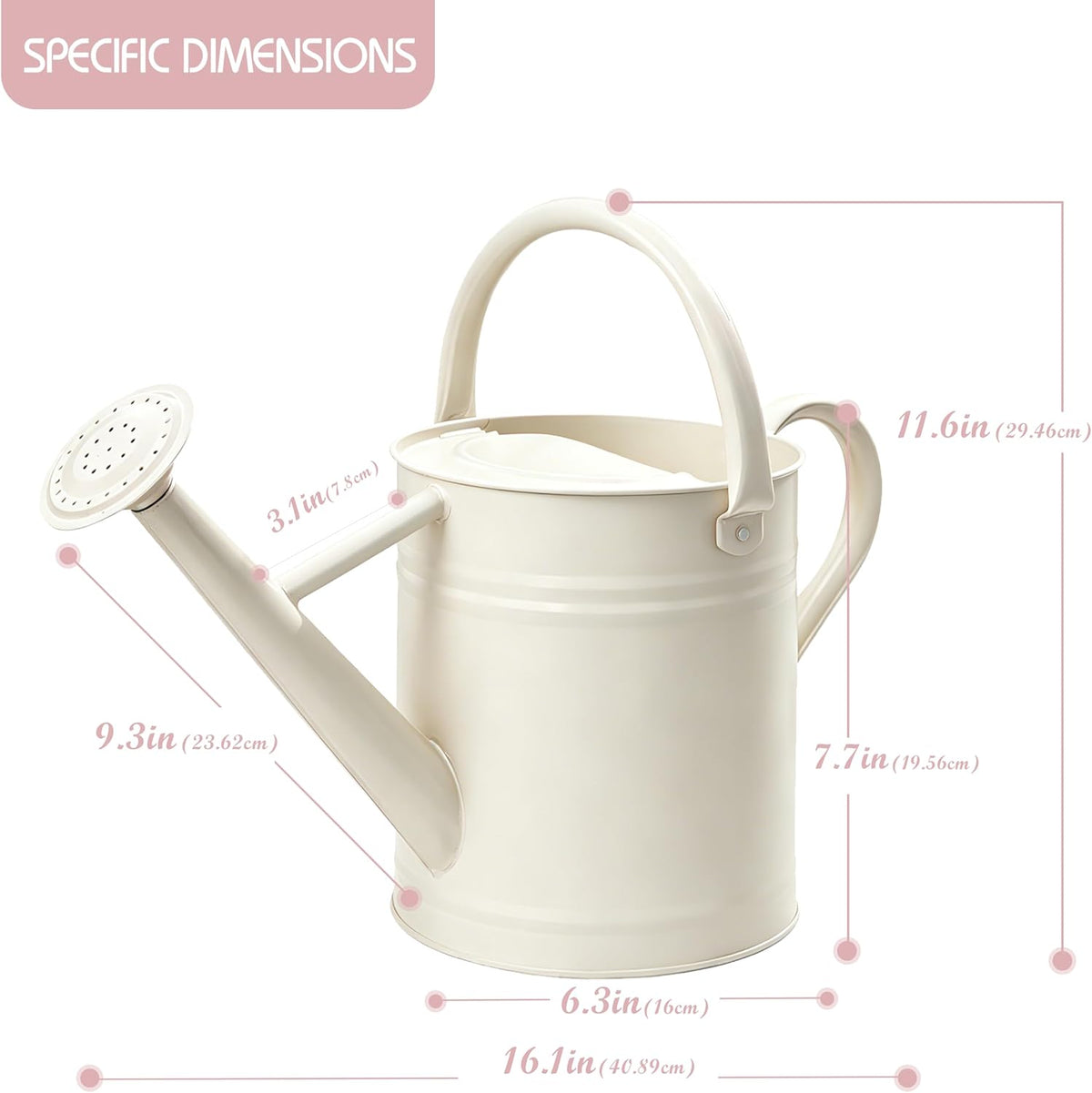Metal Watering Can for Outdoor Plants, Watering Can Decor 1 Gallon (GB)