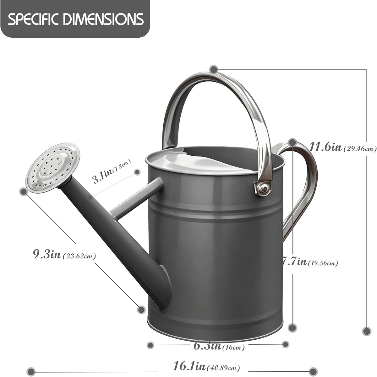Metal Watering Can for Outdoor Plants, Watering Can Decor 1 Gallon (GB)