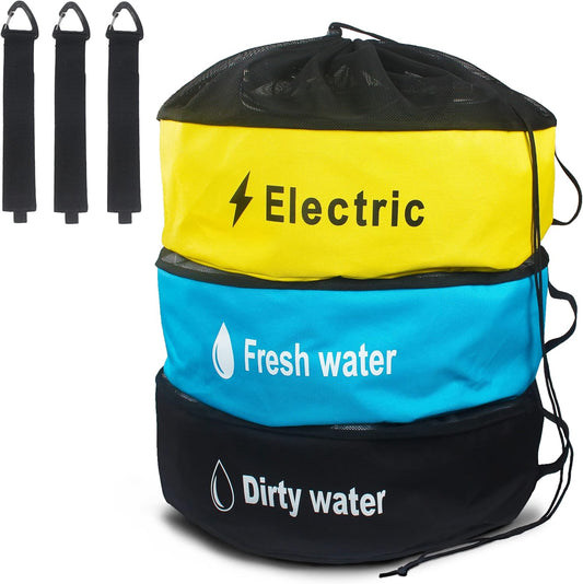 3 Pack RV Hose Storage Bags, Waterproof, with 3 Straps