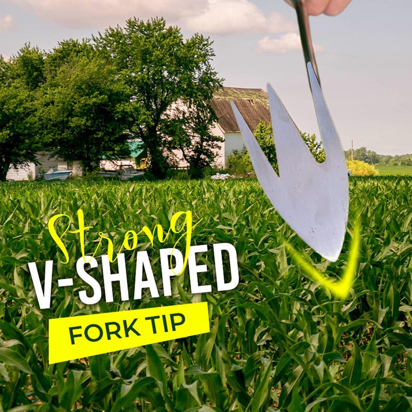 Stainless Steel Multifunctional Weeder, Hand Weeder Tool Stand Up Weed Puller Tool with Long Handle, V-Shaped Light Duty Hand Weeder for Lawn Garden Yard Farmland Weed Removal (Wood Handle)