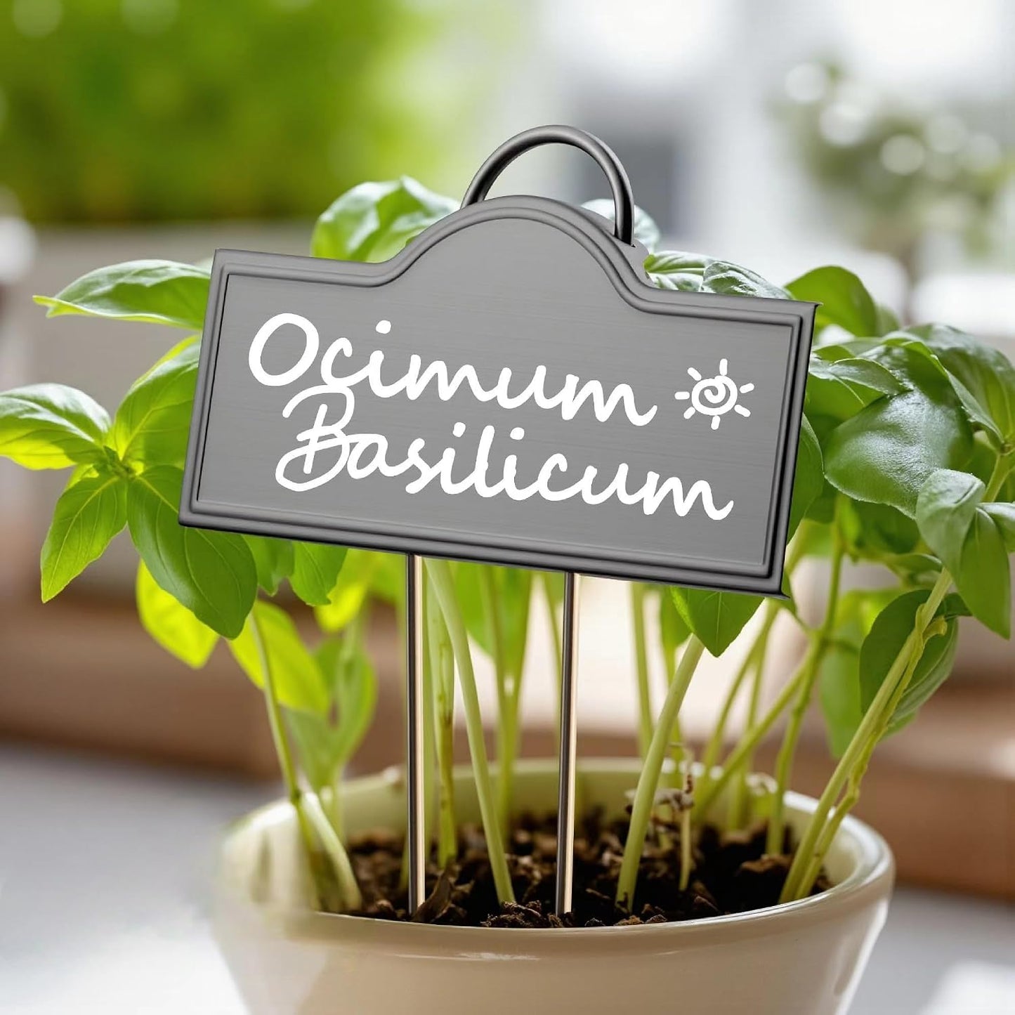 Metal Plant Labels Stainless Steel 304, Weatherproof Garden Label Tall Markers 25 Pack for Outdoor Plants Vegetables Herb Seedlings Flowers with a Pen, Label Area 3.74'' x 1.39'' Height 10.75 Inch