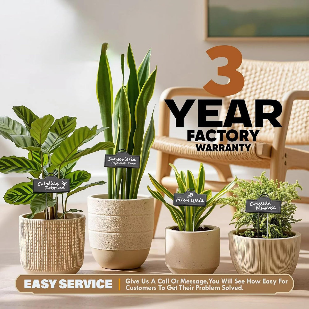 Metal Plant Labels Stainless Steel 304, Weatherproof Garden Label Tall Markers 25 Pack for Outdoor Plants Vegetables Herb Seedlings Flowers with a Pen, Label Area 3.74'' x 1.39'' Height 10.75 Inch