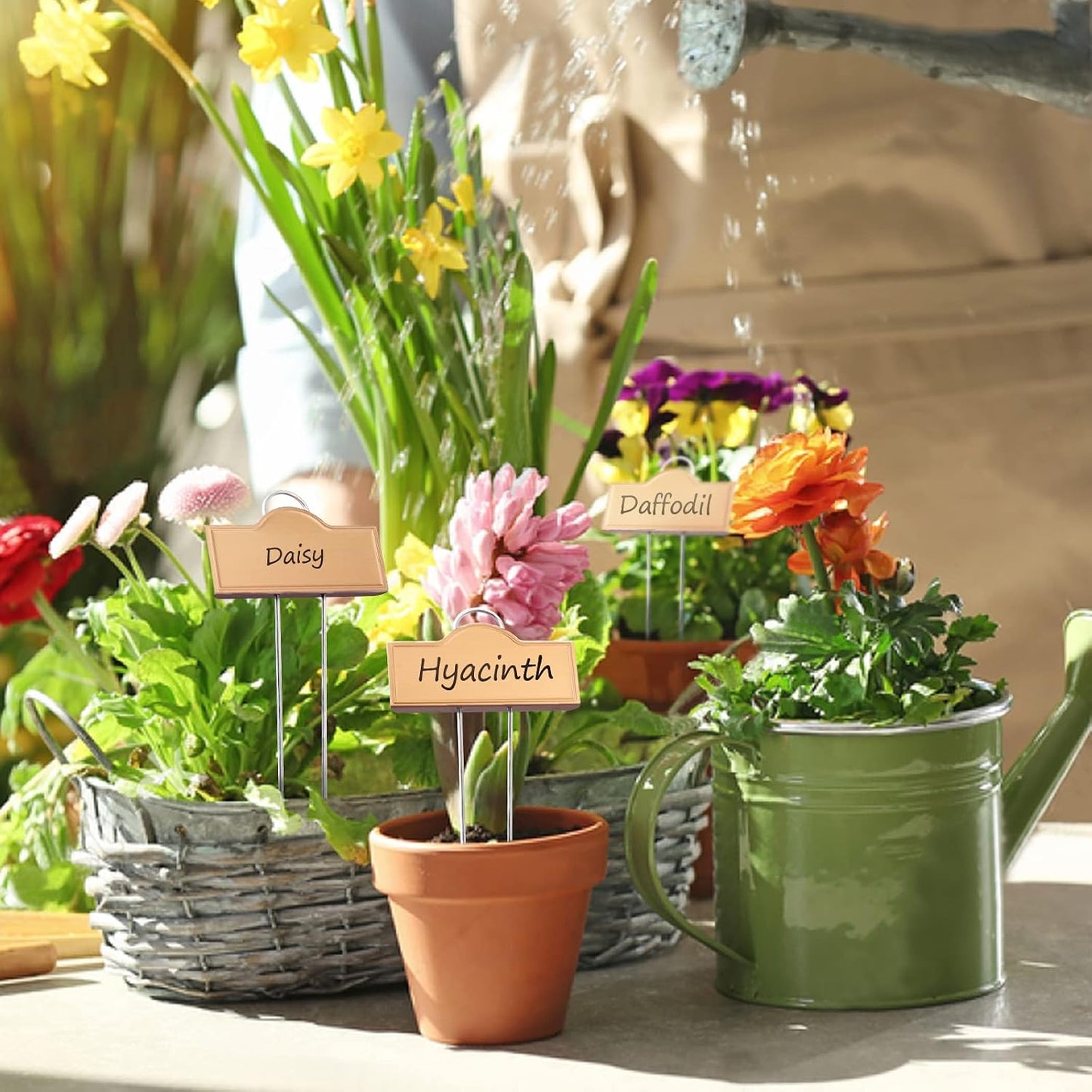 Metal Plant Labels Stainless Steel 304, Weatherproof Garden Label Tall Markers 25 Pack for Outdoor Plants Vegetables Herb Seedlings Flowers with a Pen, Label Area 3.74'' x 1.39'' Height 10.75 Inch
