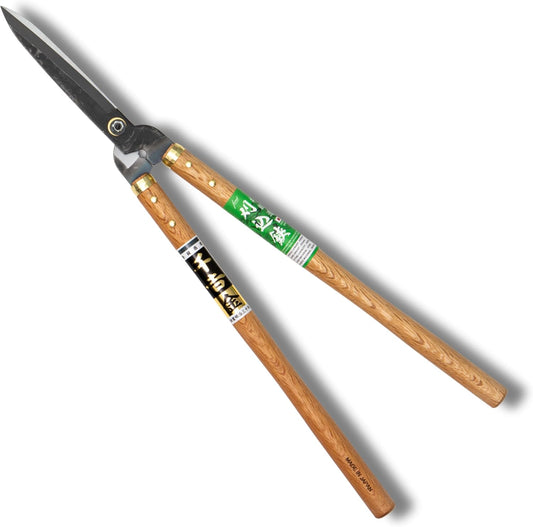 Fujiwara Japanese Hedge Shears 27.2 in (690 mm), Forged Garden Clippers with White Oak Handles, Precision Trimming Shears for Hedges, Shrubs & Landscaping