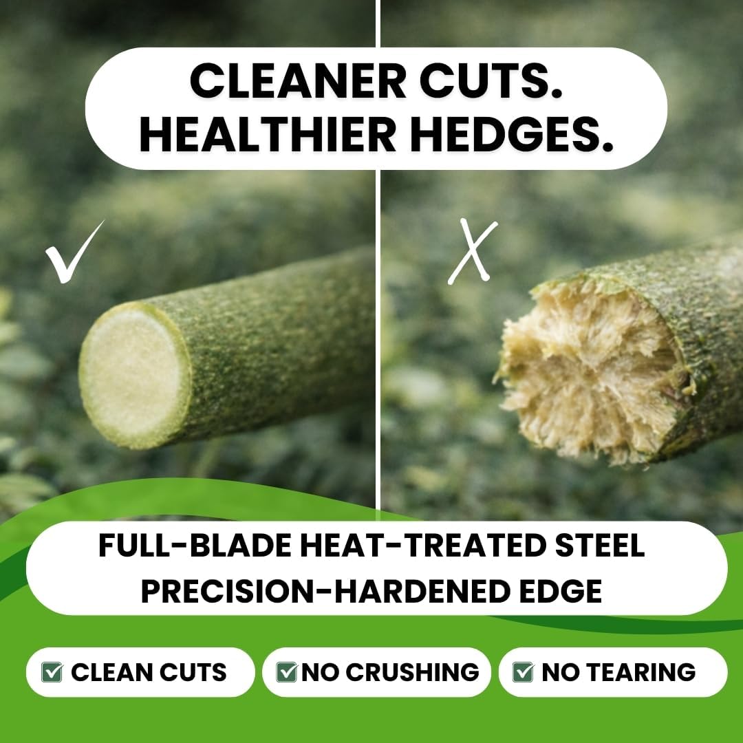 Fujiwara Japanese Hedge Shears 27.2 in (690 mm), Forged Garden Clippers with White Oak Handles, Precision Trimming Shears for Hedges, Shrubs & Landscaping