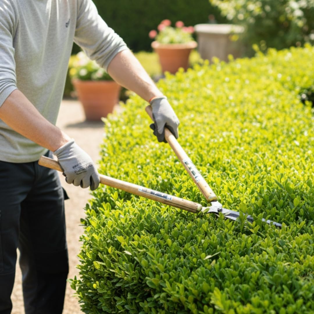 Fujiwara Japanese Hedge Shears 27.2 in (690 mm), Forged Garden Clippers with White Oak Handles, Precision Trimming Shears for Hedges, Shrubs & Landscaping