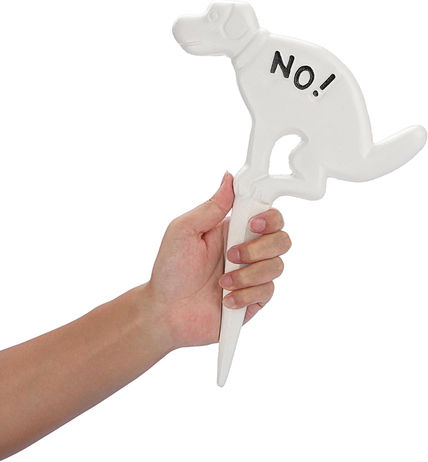2 Pack Heavy Duty Cast Iron Dog Shaped No Pooping Yard Sign Stake