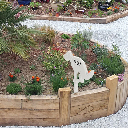 2 Pack Heavy Duty Cast Iron Dog Shaped No Pooping Yard Sign Stake