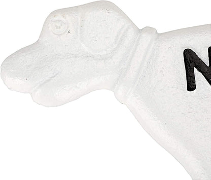2 Pack Heavy Duty Cast Iron Dog Shaped No Pooping Yard Sign Stake