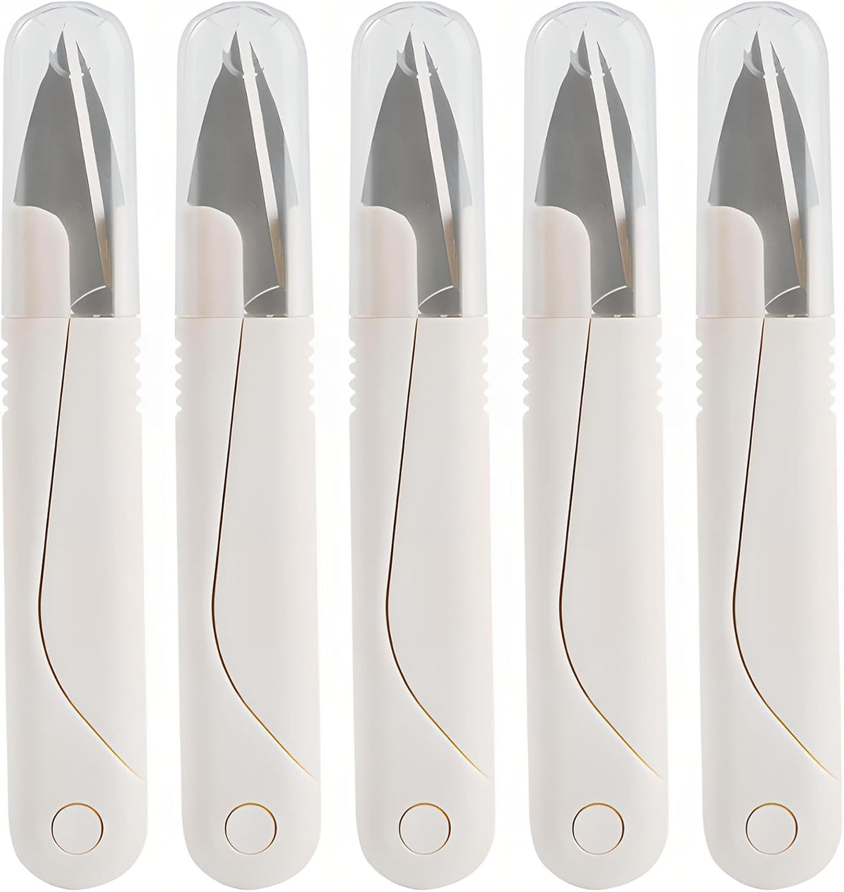 5-Pack Stainless Steel Thread Cutter Scissors - Ergonomic, Versatile, and Durable for Crafting, Embroidery, and Knitting