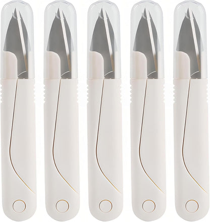 5-Pack Stainless Steel Thread Cutter Scissors - Ergonomic, Versatile, and Durable for Crafting, Embroidery, and Knitting