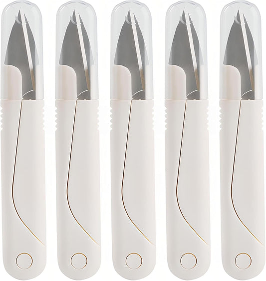 5-Pack Stainless Steel Thread Cutter Scissors - Ergonomic, Versatile, and Durable for Crafting, Embroidery, and Knitting