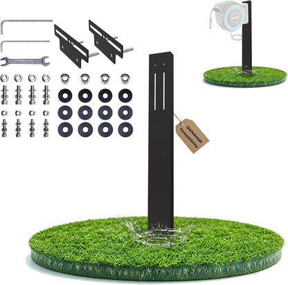 Retractable Garden Hose Reel Mounting Post, Universal Retractable Garden Hose Reel Stand,Compatible with All Wall-Mounted Reels