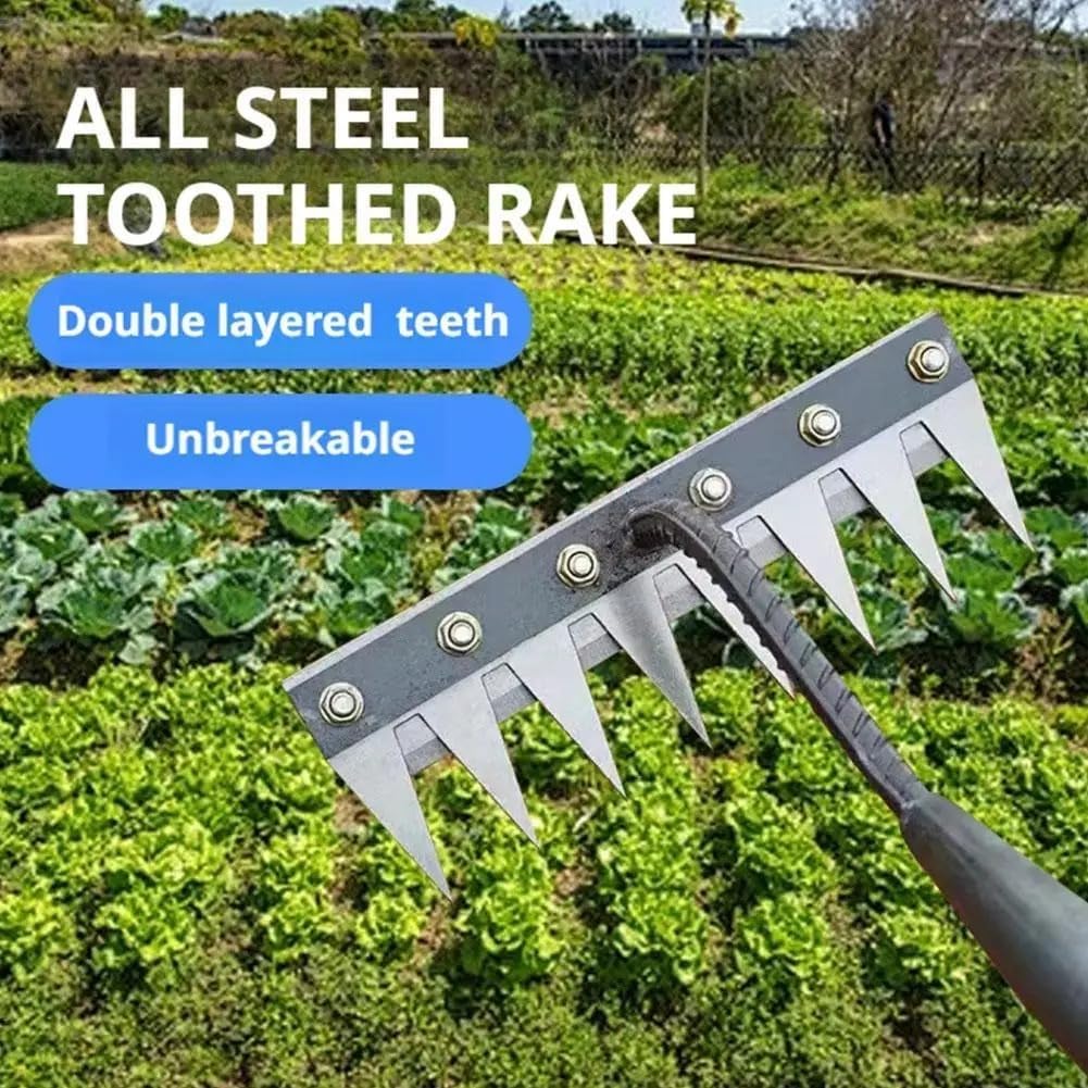 Gardenia Iron Weeding Rake, 2026 Gardenia Iron Weeding rake, Ironrake The Heavy-Duty Irons Weedings Rakes,Irons Rakes for Gardening and Weedings (8 Teeth)