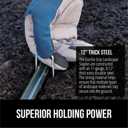 Premium Landscape Staples, 6 Inch Garden Stakes 100 Pack