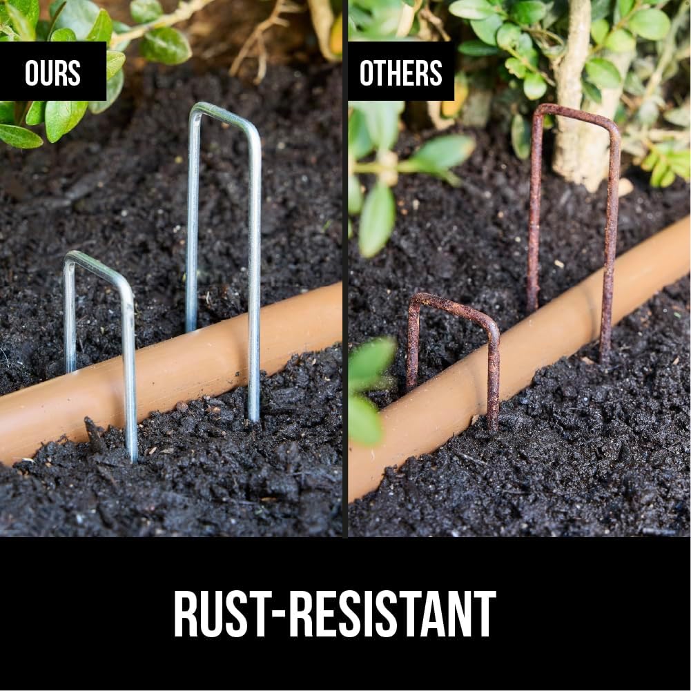 Premium Landscape Staples, 6 Inch Garden Stakes 100 Pack