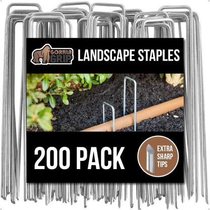 Premium Landscape Staples, 6 Inch Garden Stakes 100 Pack