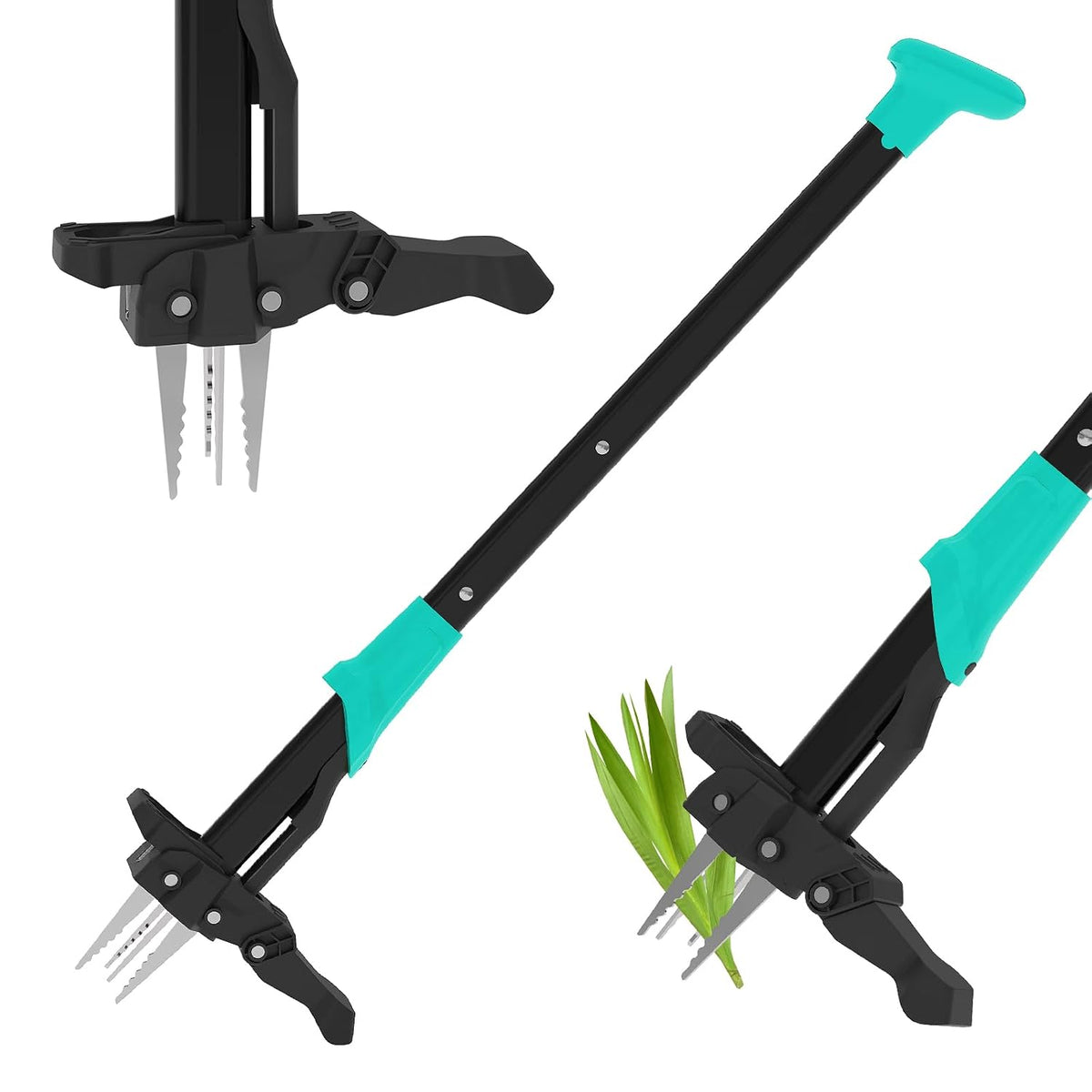 Weed Puller Tool with Long Handle- 4-Claw Stand Up Remover 40" Easy-Eject Mechanism Manual Weeders Weeding Tools Gardening